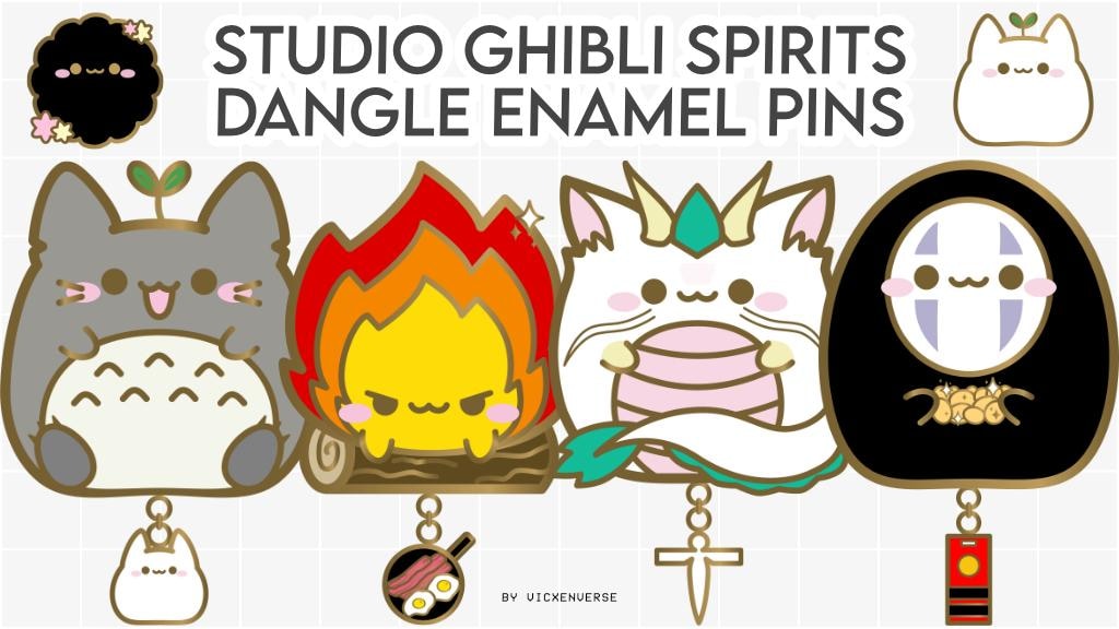 Anime Spirits Dangle Hard Enamel Pin Collection ♡