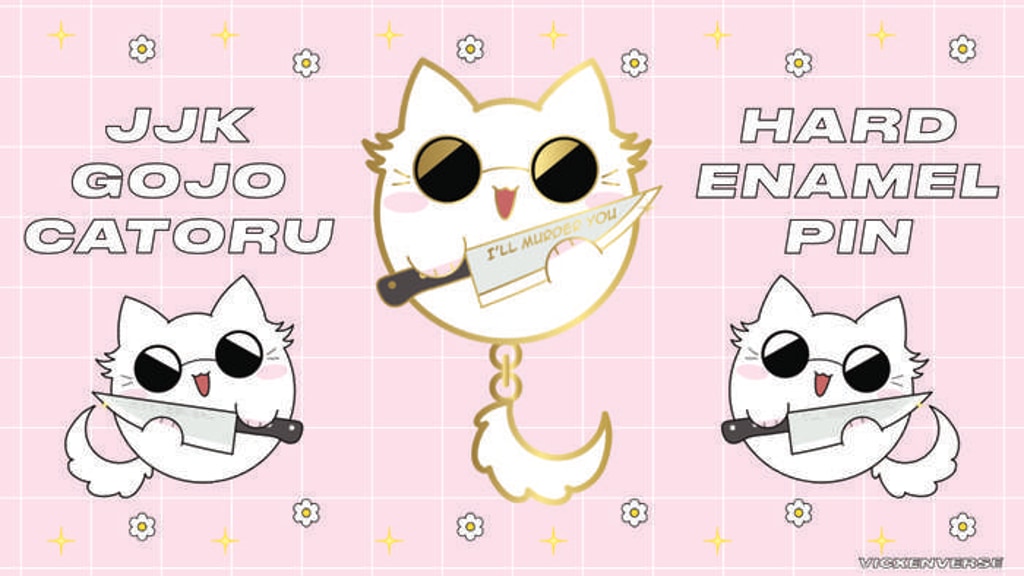 Jujutsu Kaisen Gojo Catoru Anime Dangling Enamel Pin 🐱🔪