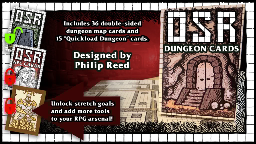 OSR Dungeon Cards for the Classic Ampersand Fantasy RPG