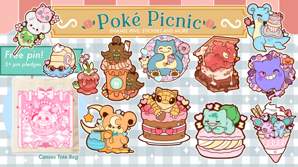 PokéPicnic: Enamel Pins for Sweets Enthusiasts