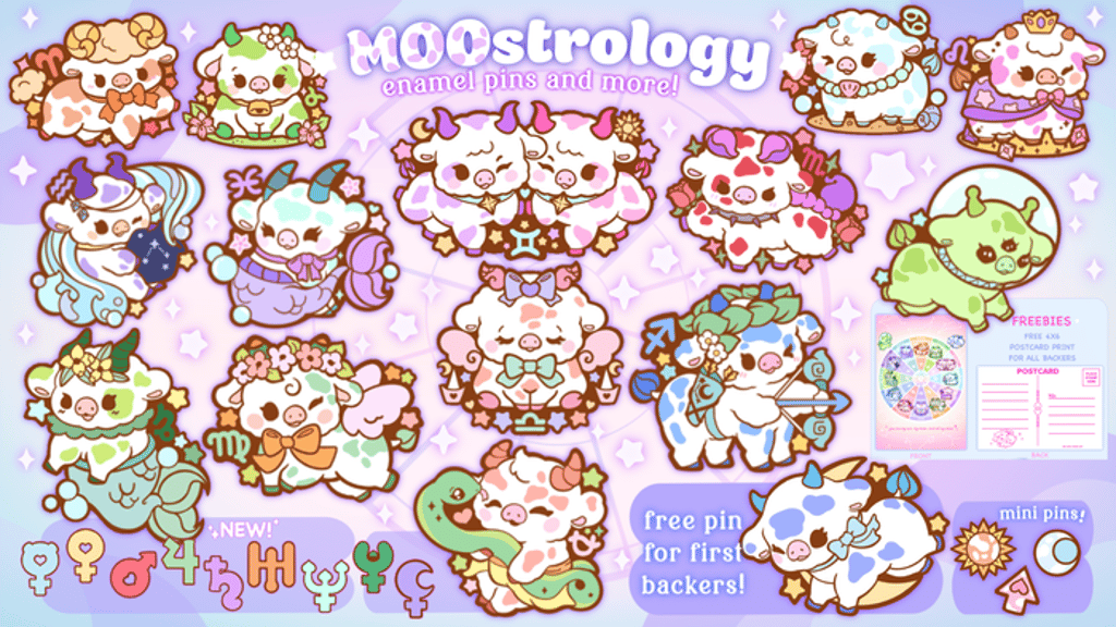 Moostrology: A Zodiac Enamel Pin Set