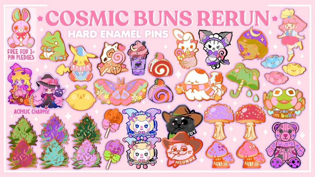 Cosmic Buns Rerun: Enamel Pin Collection Part 2