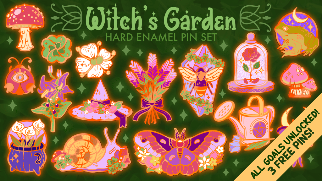 Witch's Garden: A Magical Hard Enamel Pin Set