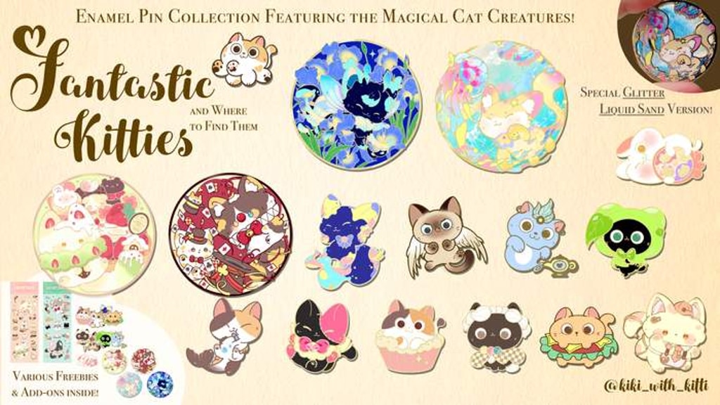 Fantastic Kitties & Where to Find Them Enamel Pin Collection