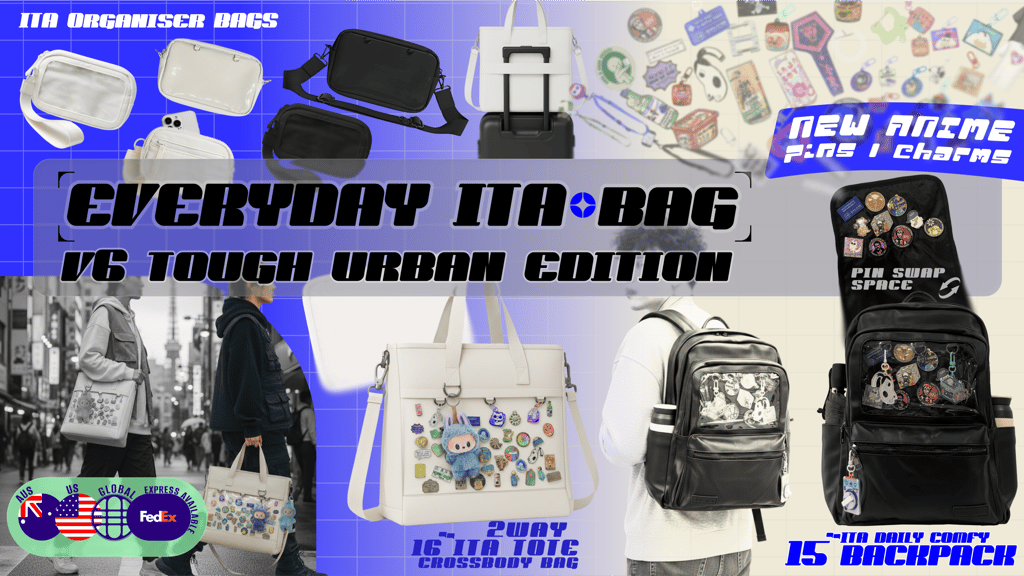 Tough Everyday ITA Bags & Totes V6 + Anime K-pop enamel pins