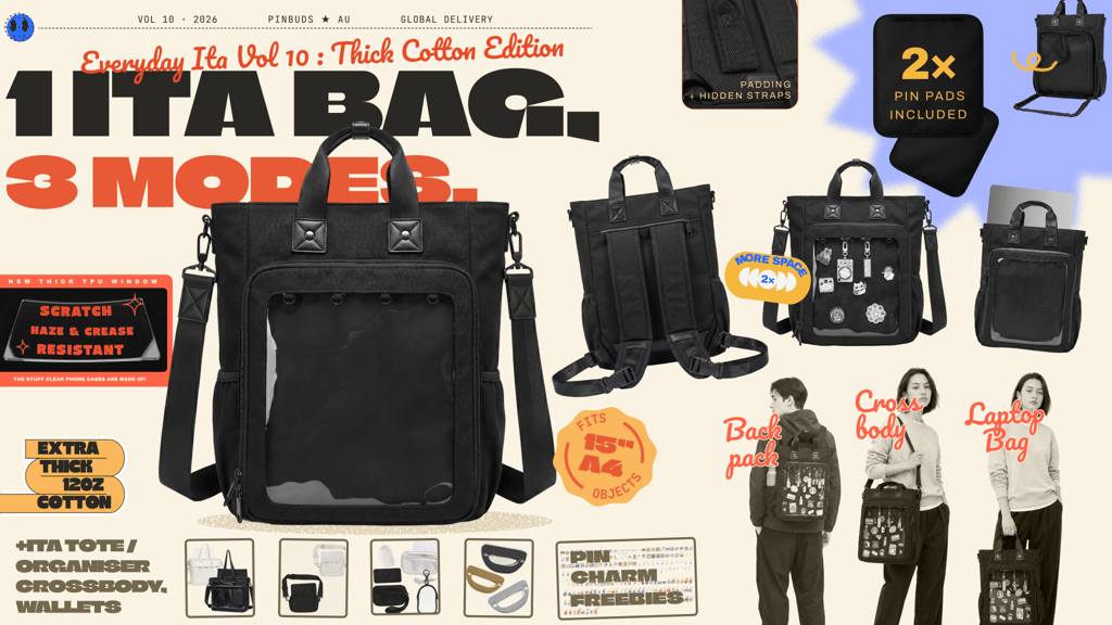 3 in 1 Everyday ITA Bag: Scratch Resist Backpack+crossbody