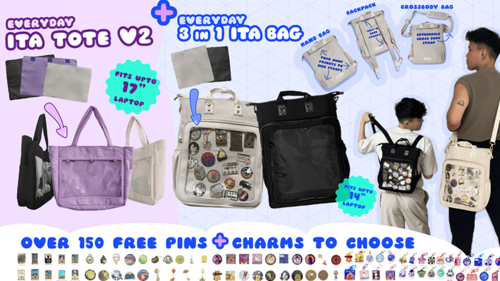 Everyday ITA Tote v2 & 3 in 1 Bag/Backpack for Pins & Charms