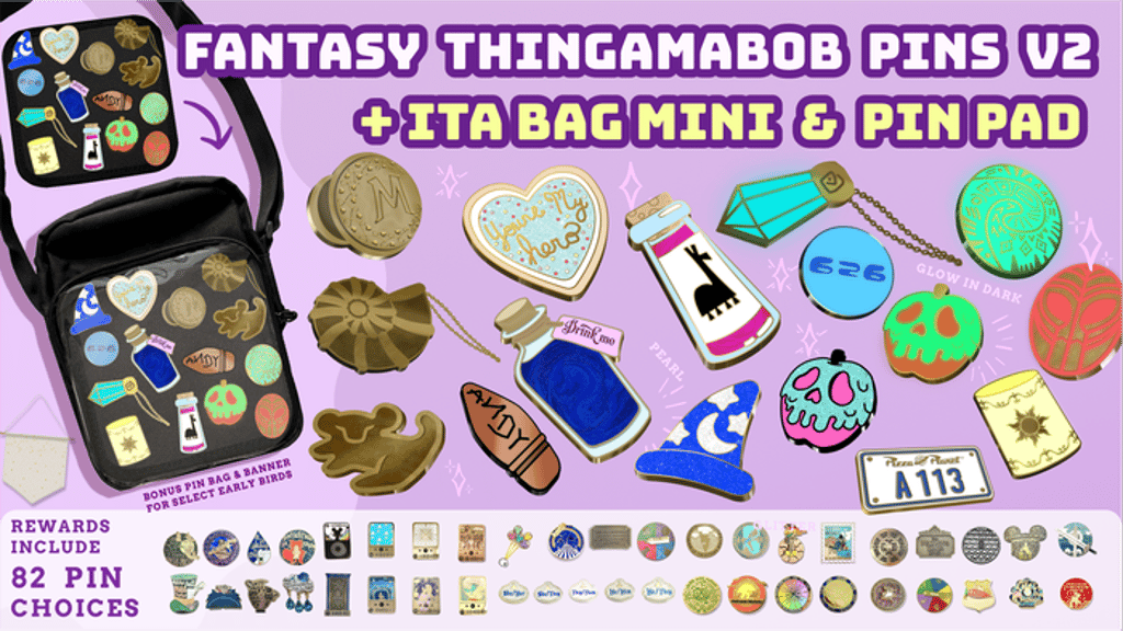 Fantasy Magic Thingamabobs Hard Enamel pins & Mini ITA Bag