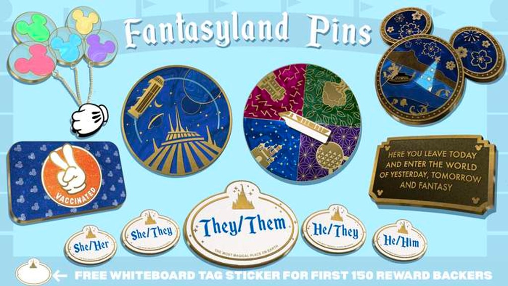 Hard Enamel Pins : Fantasy land Theme park & Pronouns Pin