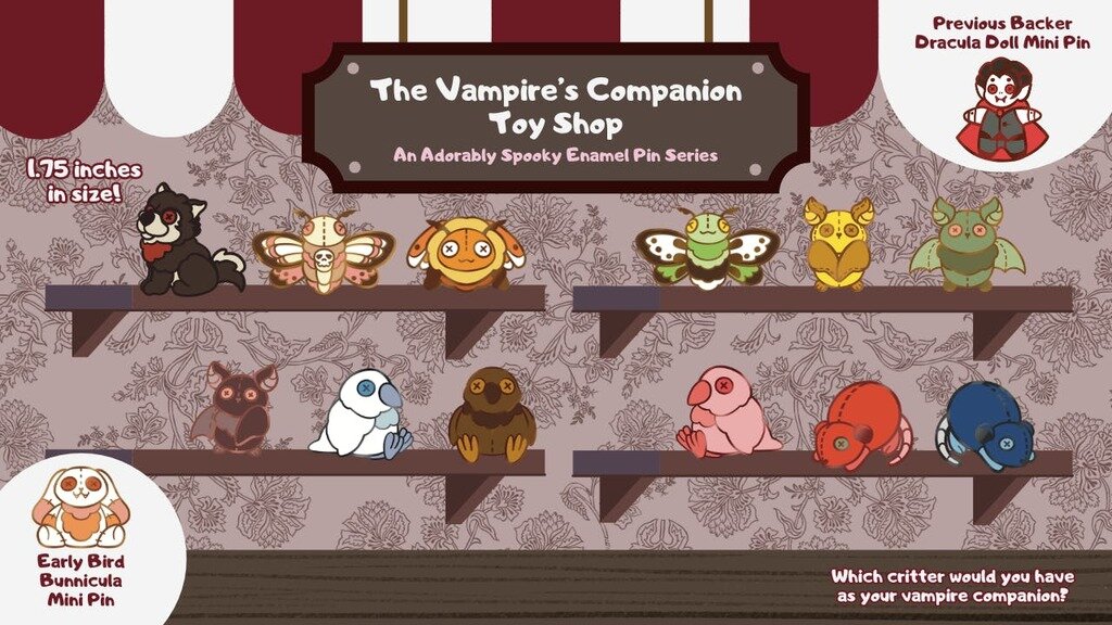 The Vampire's Companion Toy Shop Pins