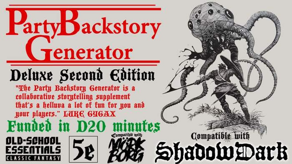 Party Backstory Generator Second Edition