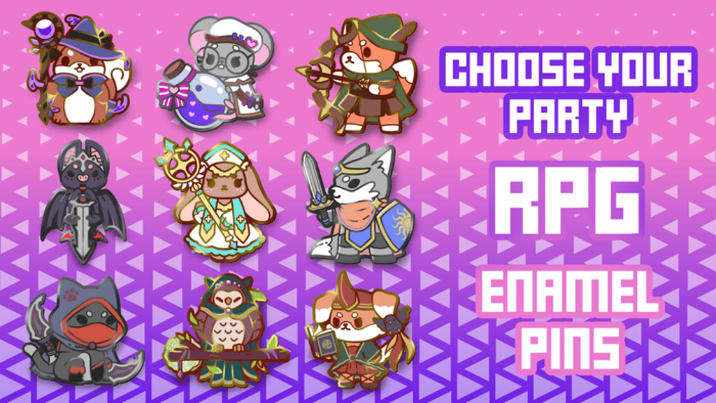 CHOOSE YOUR PARTY: An RPG Enamel Pin Collection