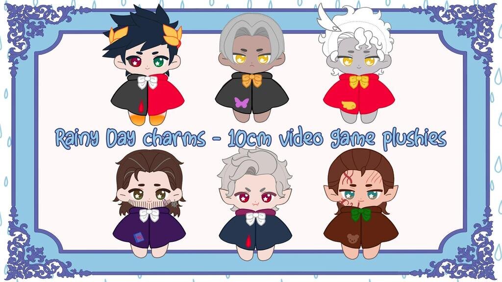 Rainy Day Charms - a 10cm video game plushie collection