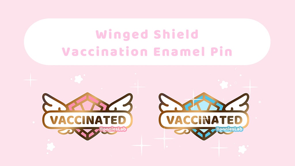 Winged Shield Vaccination Enamel Pins
