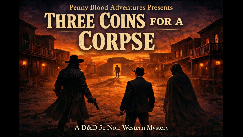 Three Coins for a Corpse, a TTRPG Noir Western Mystery