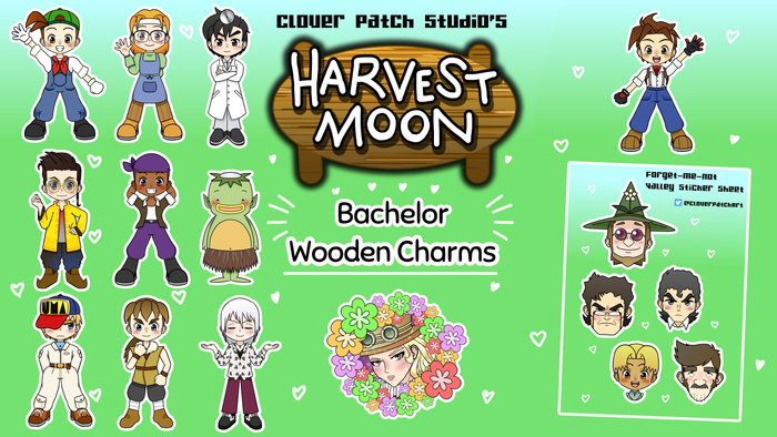 ♡ Harvest Moon Boys: Wooden Charms! ♡