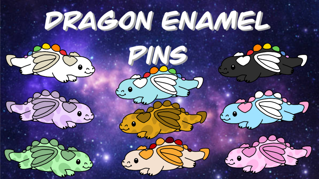 Dragon enamel pins