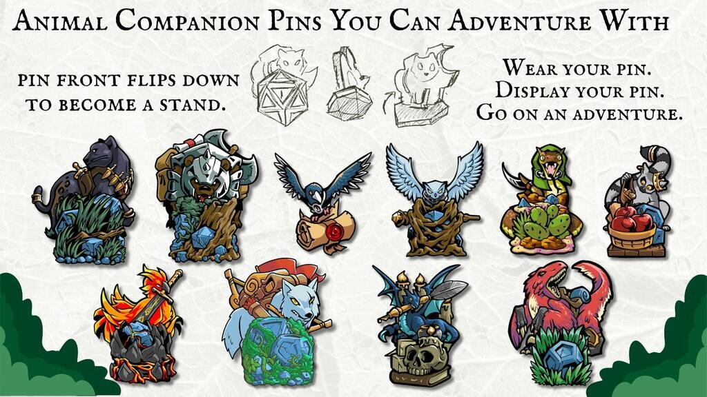 Animal Companion Enamel Pin Miniatures