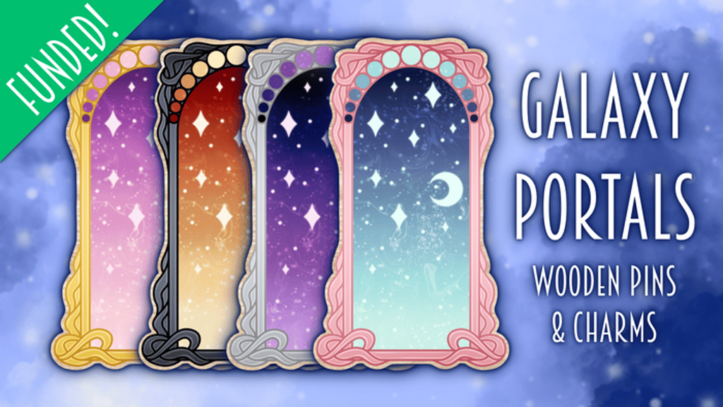 Galaxy Portals - Wooden pins & charms