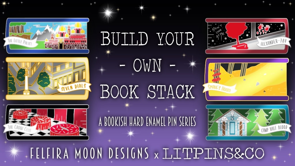Build Your Own Book Stack Enamel Pins