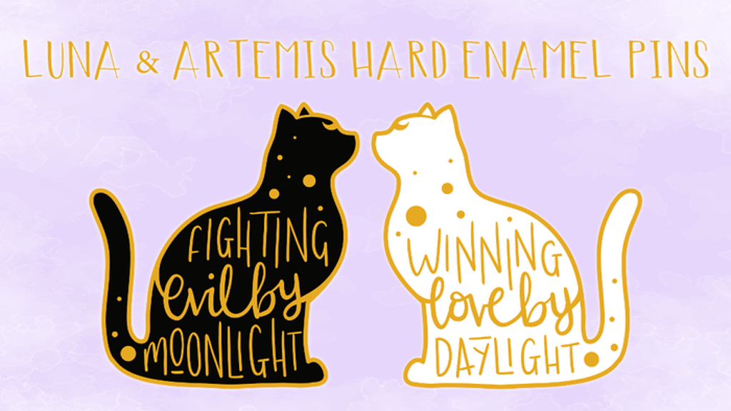 Sailor Moon Inspired Luna & Artemis Pins