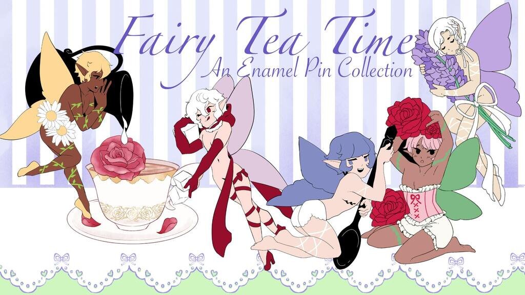 Fairy Tea Time Enamel Pin Collection