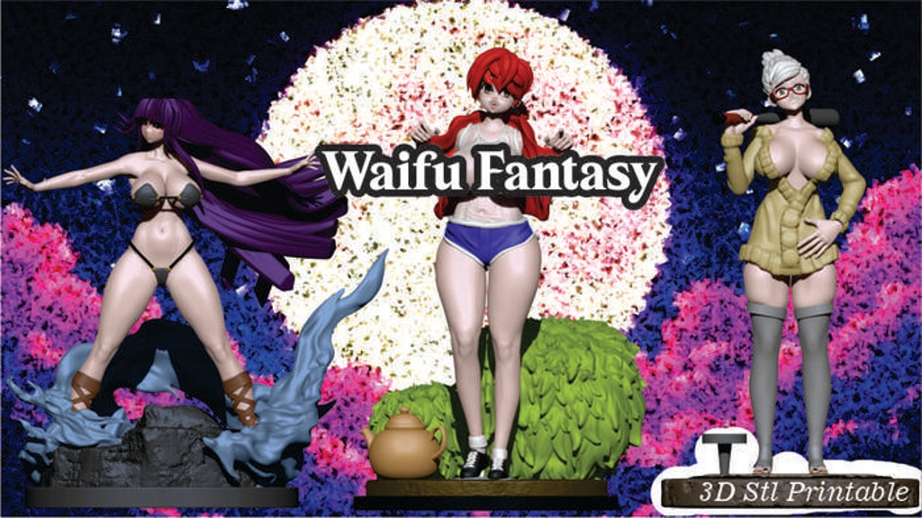 Waifu Fantasy 3D Printable Figurines