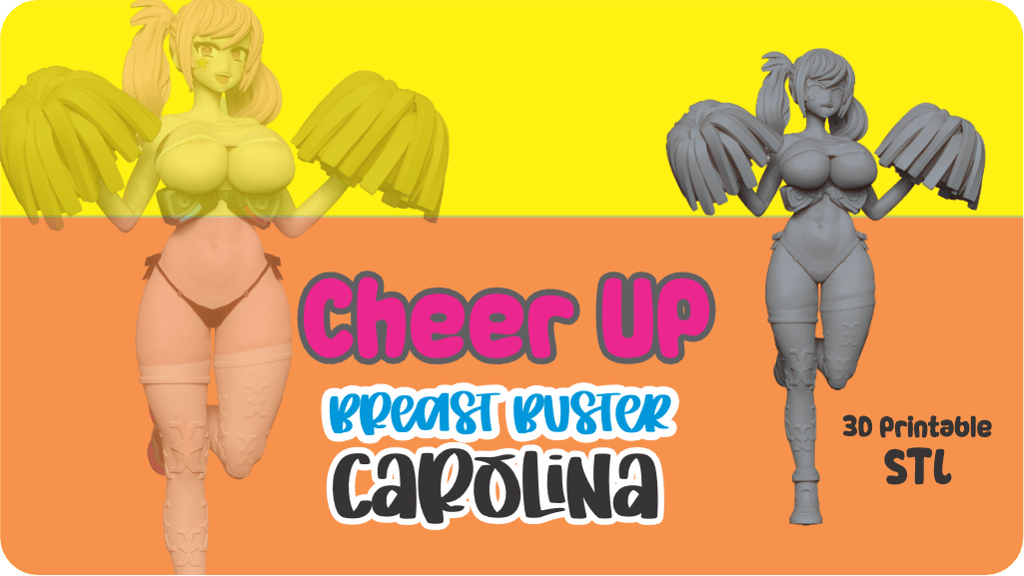 Cheer Up Sexy waifu Cheerleader STL FIle