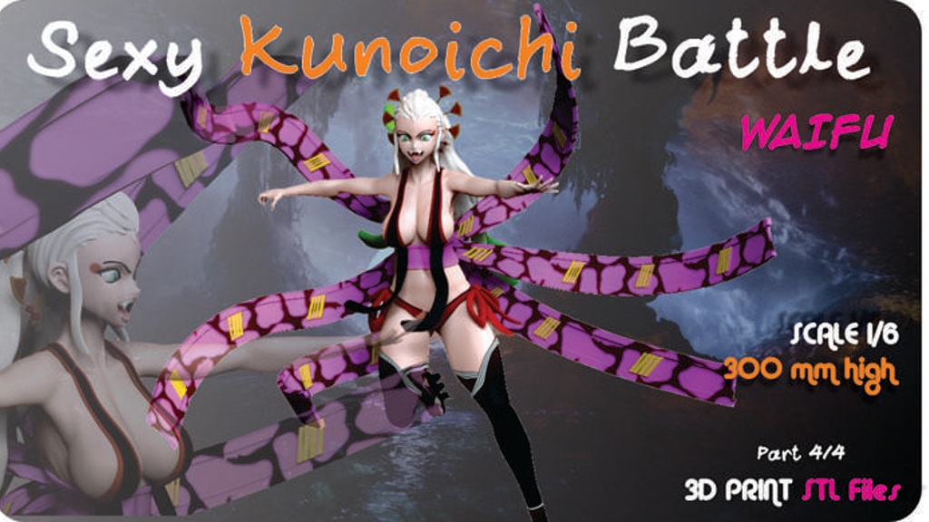 Kunoichi Sexy Waifu 4 of 4 part, Stl files