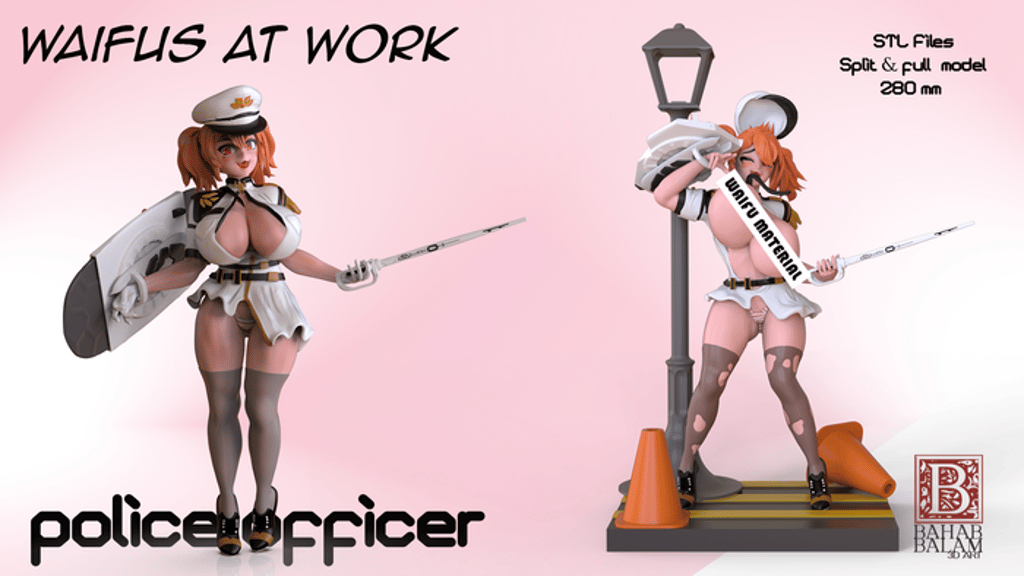 Waifus at Work police officer!!!