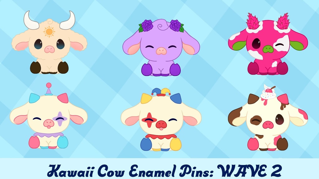 Kawaii Cow Enamel Pins WAVE 2