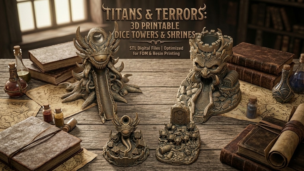 Titans & Terrors: 3D Printable Dice Towers & Shrines