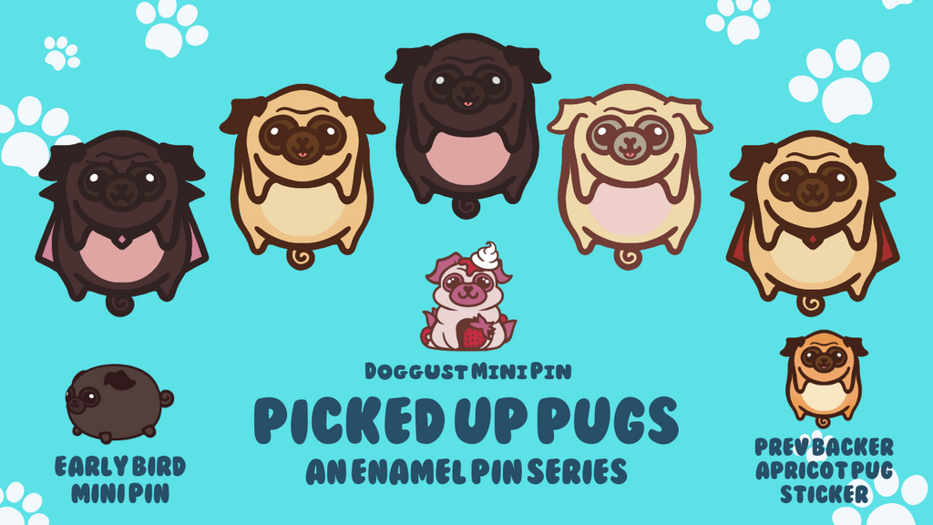 Picked Up Pugs Enamel Pins