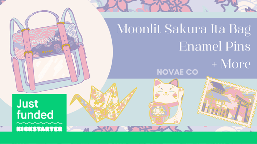 Moonlit Sakura Ita Bag with Pins and Omamori