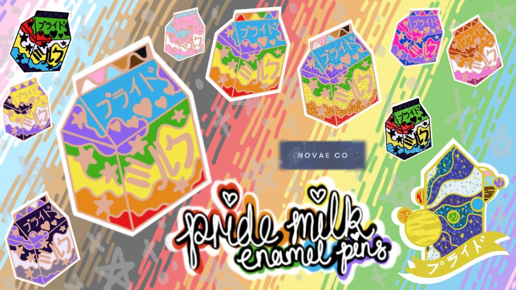 Pride Milk Hard Enamel Pins - Pride Flag Pins