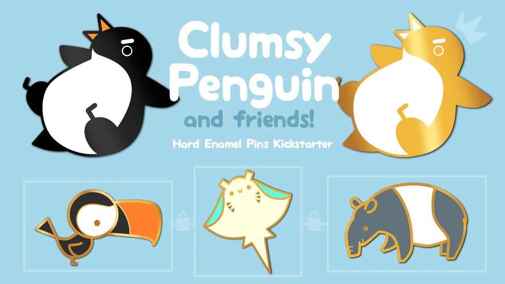 Clumsy Penguin: Hard Enamel Pin