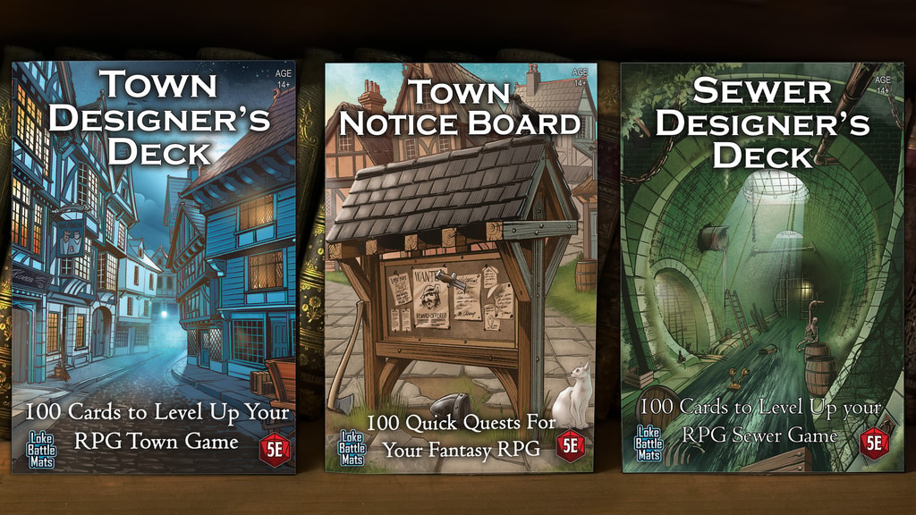 RPG Designer's Deck Toolkits for Fantasy Towns & Sewers