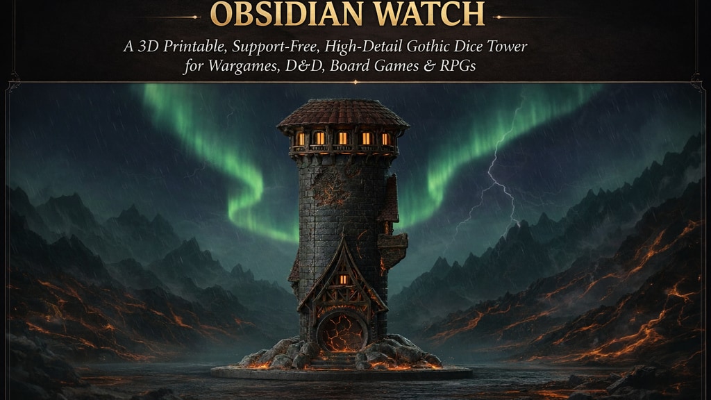 Obsidian Watch: 3D Printable Dice Tower STL