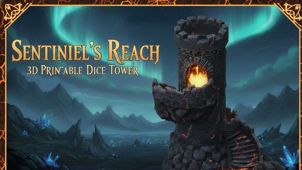 Sentinel's Reach - 3D Printable Dice Tower STL