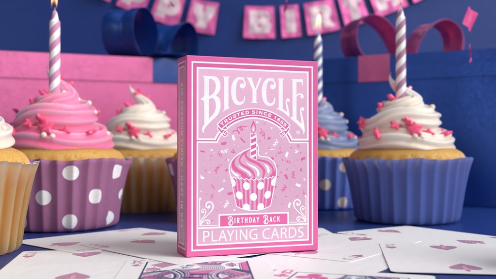 Bicycle Birthday Back Playing Cards - Passion Pink