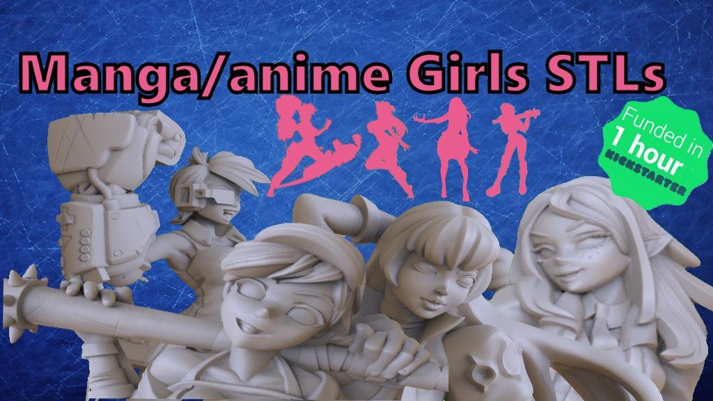 Manga Anime Girls in STL for 3D Printing!