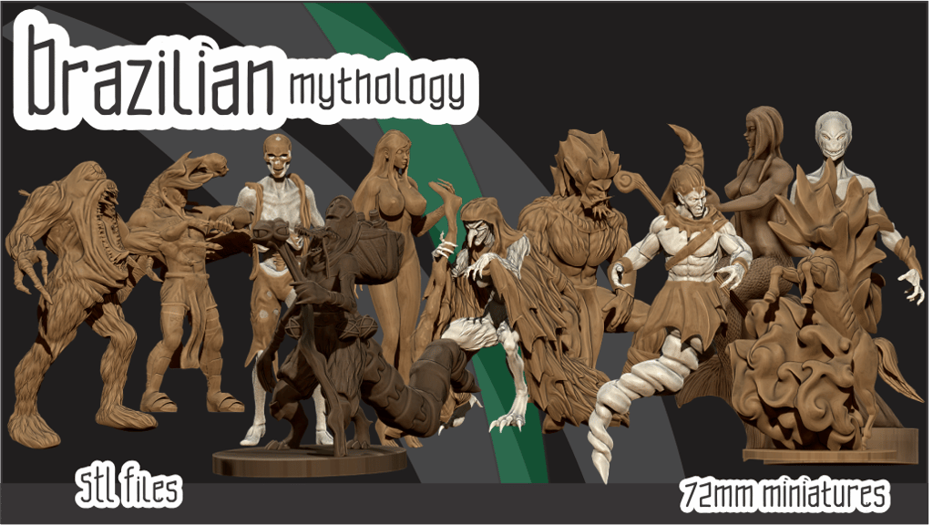 Brazilian mythology boardgame Miniatures. STL files
