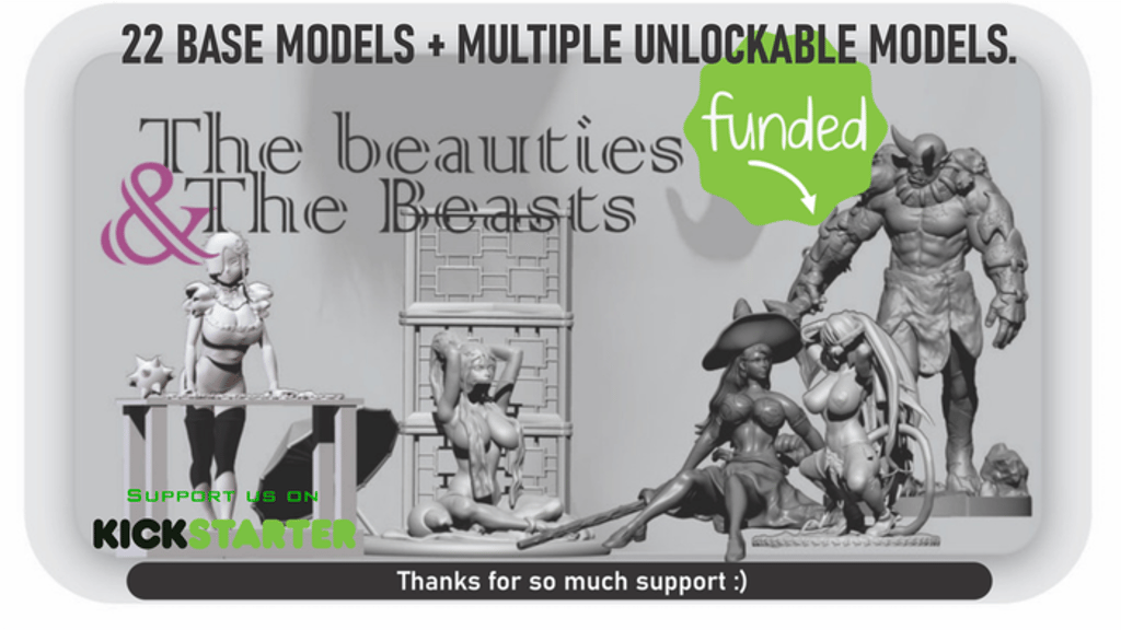 Beauties and Beasts v1 stl files + sfw & nsfw models