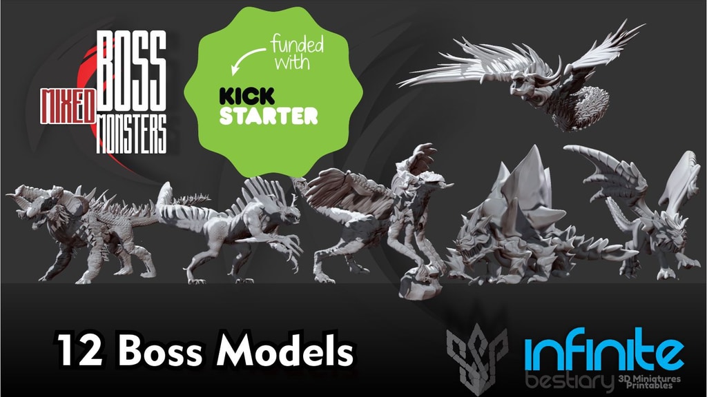 Boss Mixed Monsters 3d Printable War-Games.