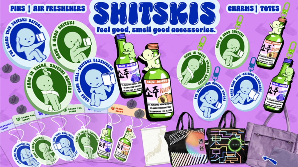 Shitski Japanese Enamel pins, charms+air fresheners|Make 100