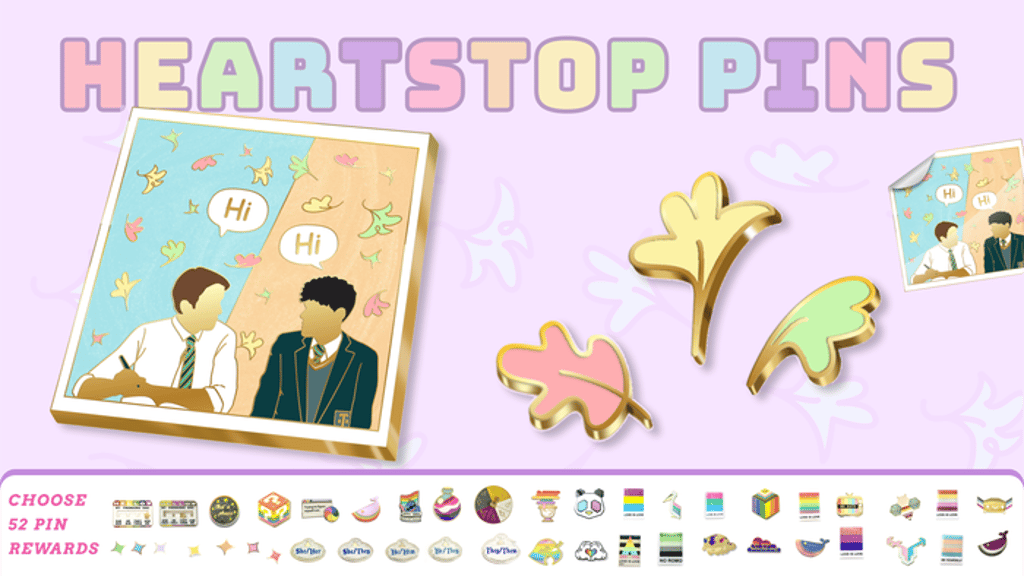 Heartstopper enamel pins - Nick & Charlie pride lgbtqi story