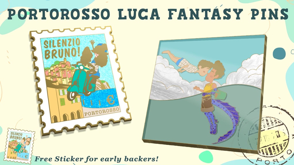 Fantasy Enamel Pins: Luca Alberto Portorosso Disney Pixar