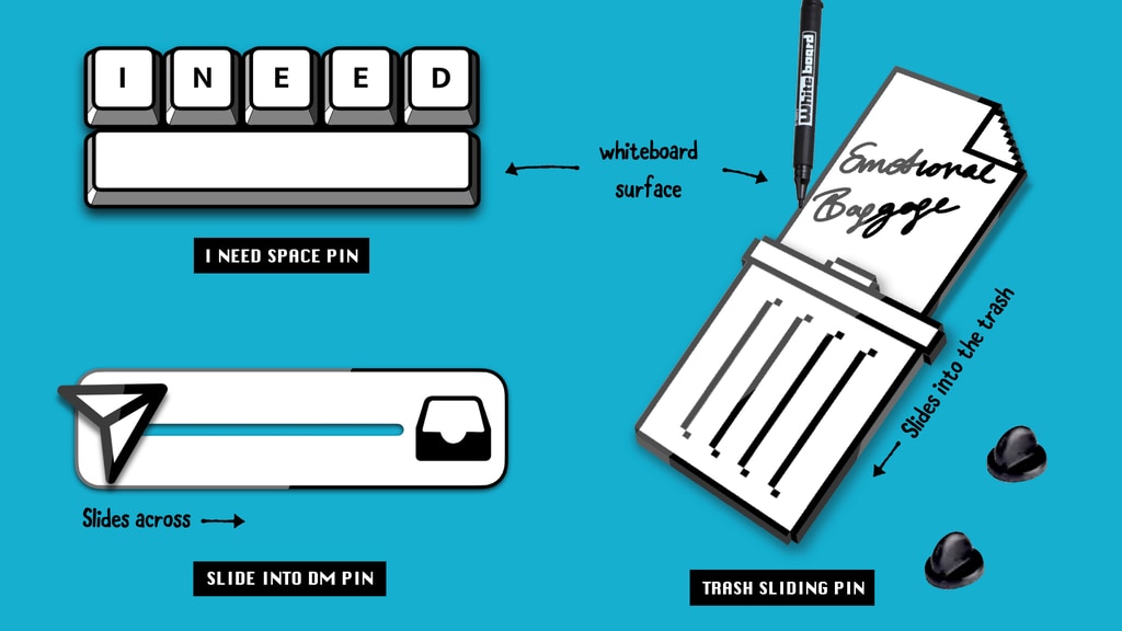 Sliding & Whiteboard Adulting is Hard Enamel Pins - Make 100
