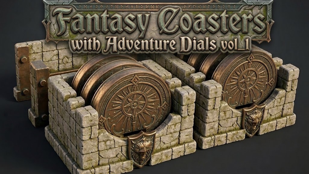 Fantasy Printable Coasters with Adventure Dials STL