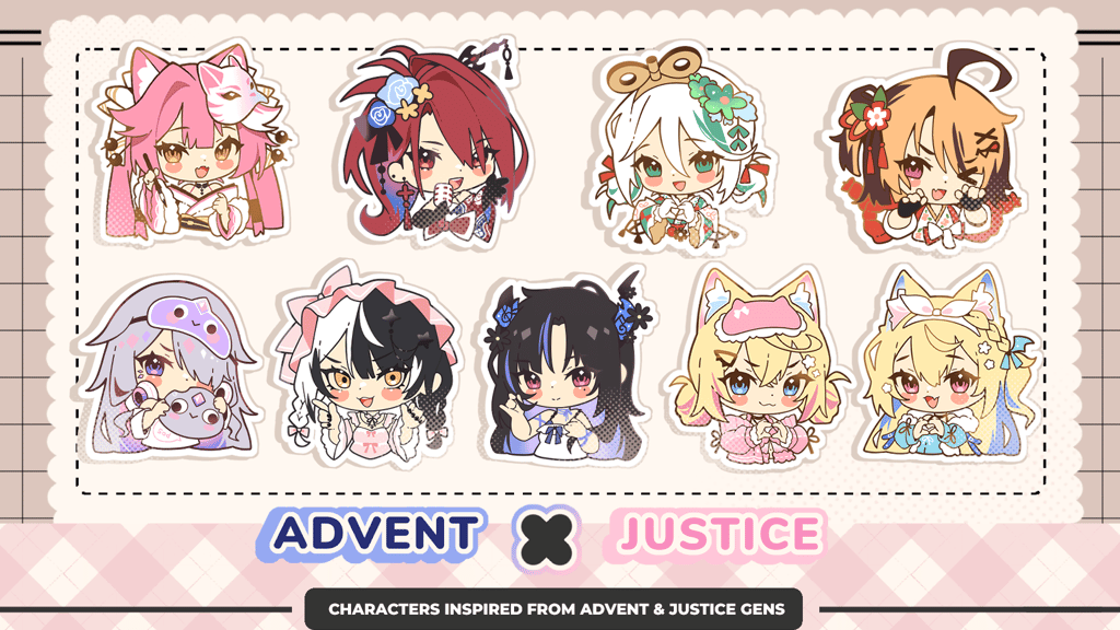 Vtuber Enamel Pins - Advent VS Justice of Hololive